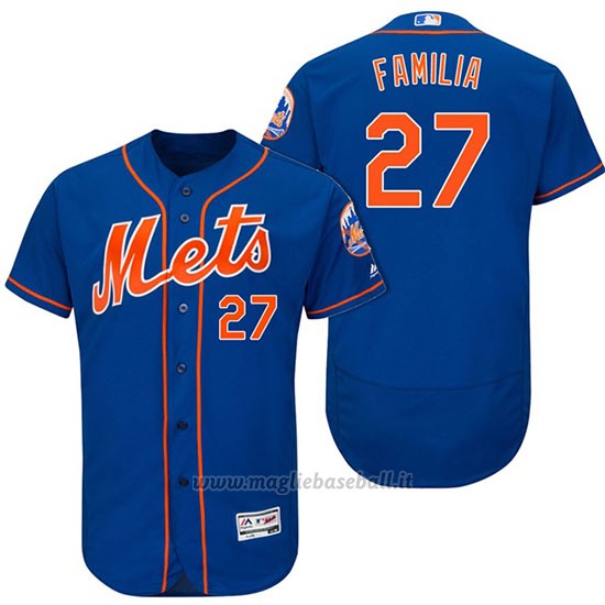Maglia Baseball Uomo New York Mets Jeurys Familia Arancione 2017 Alterner